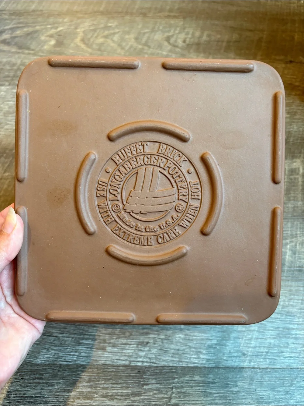 Longaberger Pottery Buffet Brick & Button Basket Brick